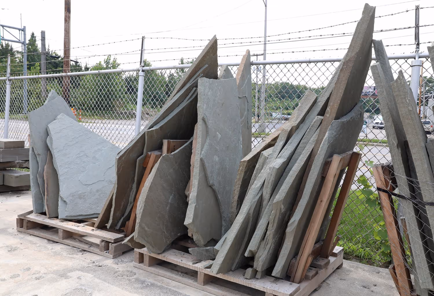 Full Color Bluestone Irregular in the warehouse