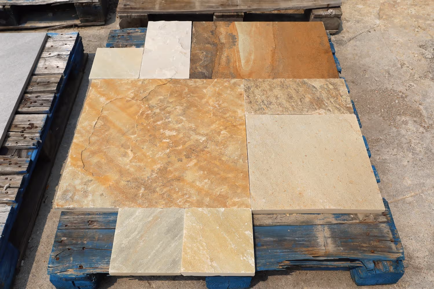 Himalayan Buff on pallets
