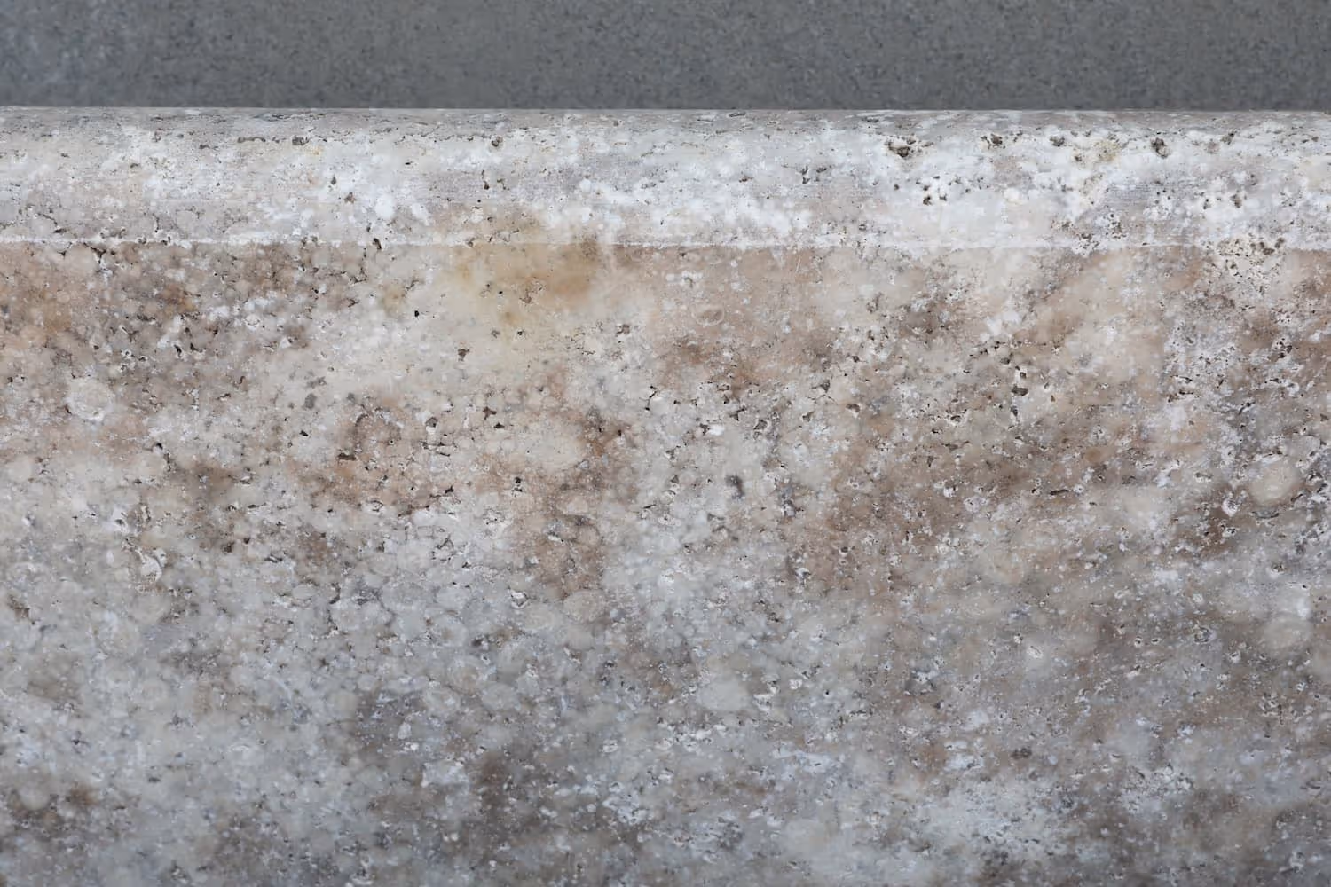 Silver Travertine Bullnose in the warehouse