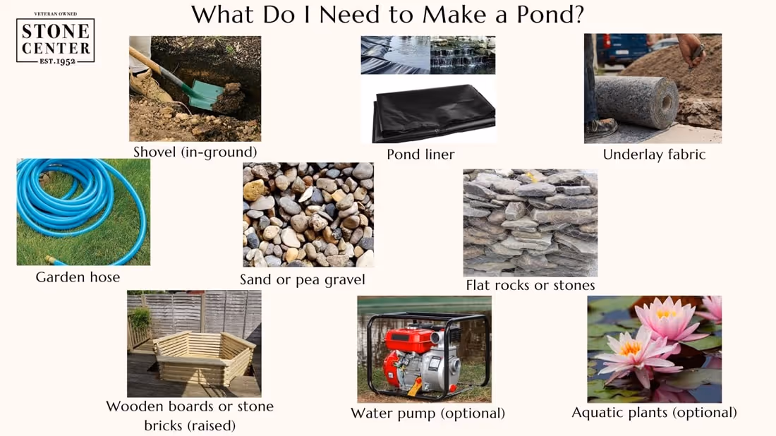 What do I need to make a pond?