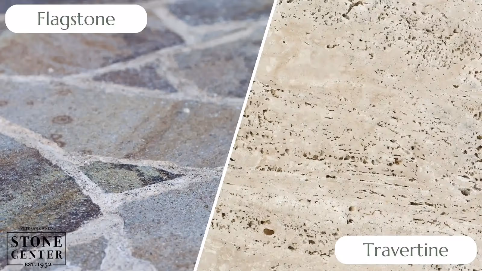 What's the difference between travertine and flagstone?