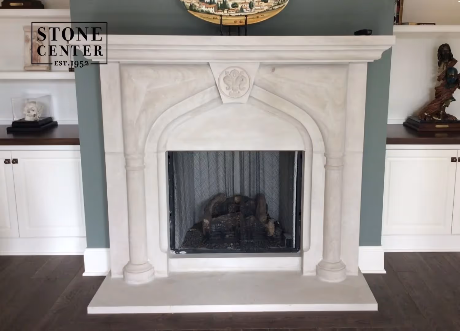 how to clean limestone fireplace