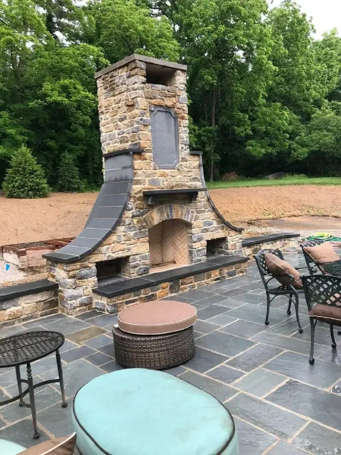 stone fireplace