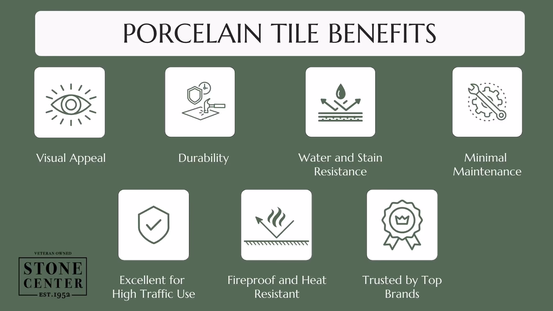 Porcelain tile benefits at a glance
