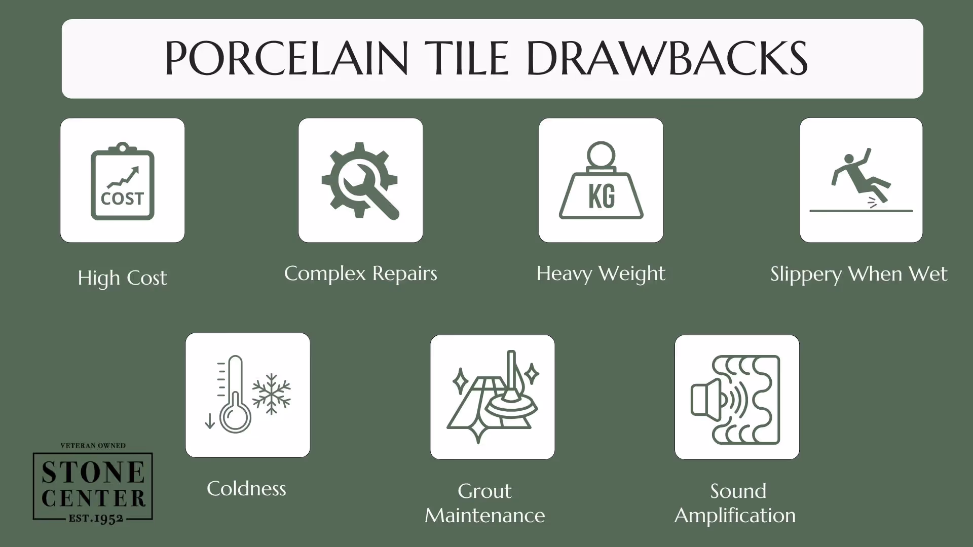 Disadvantages of porcelain tiles at a glance