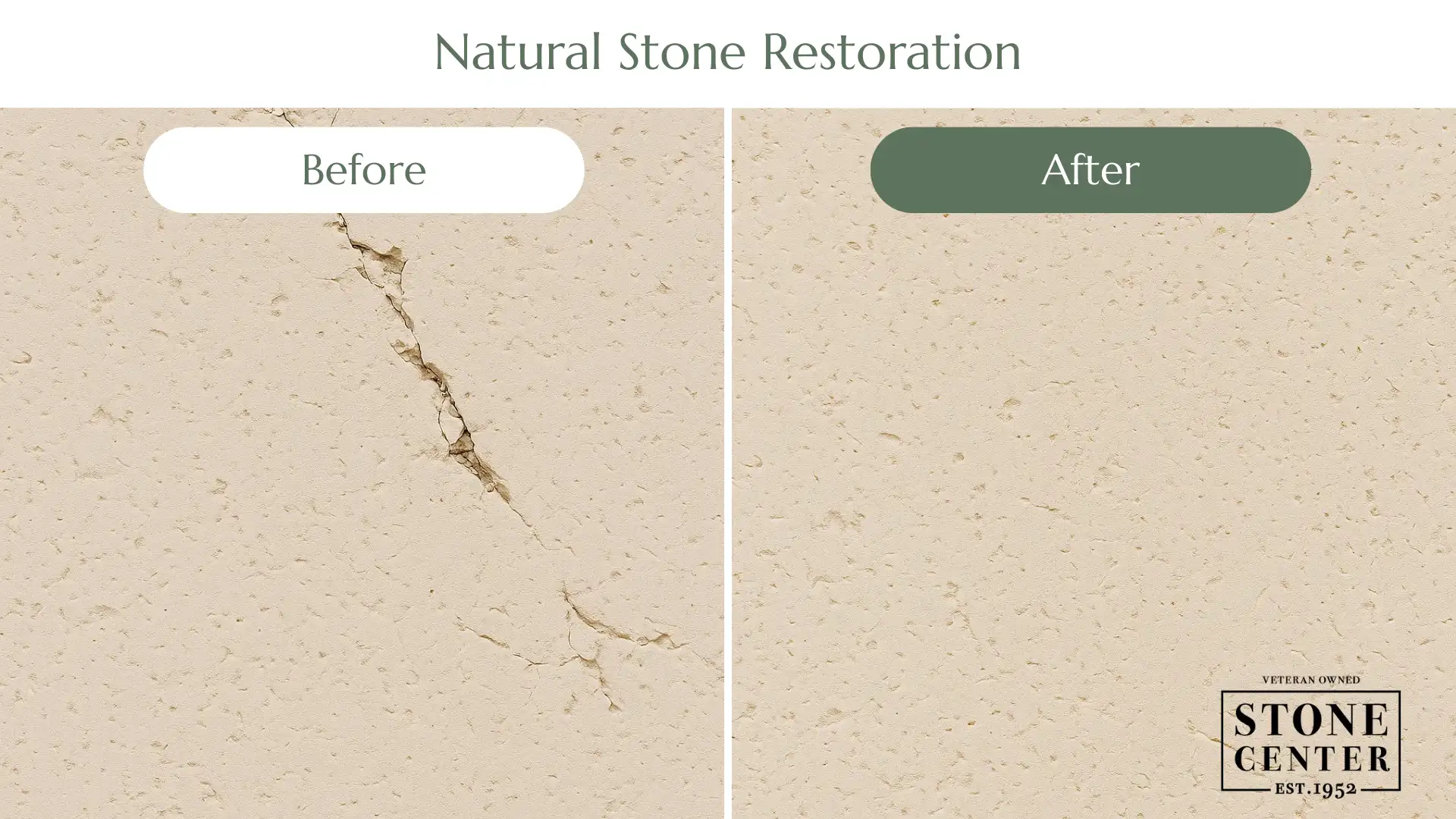 Natural stone restoration: before — after