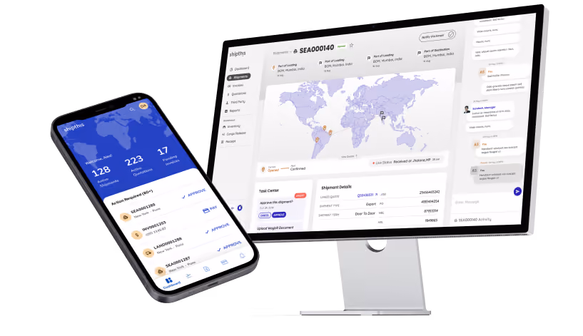 Shipthis's White Labelled Web and Mobile App for your customers to easily manage quotes, shipments, invoices, and more. 
