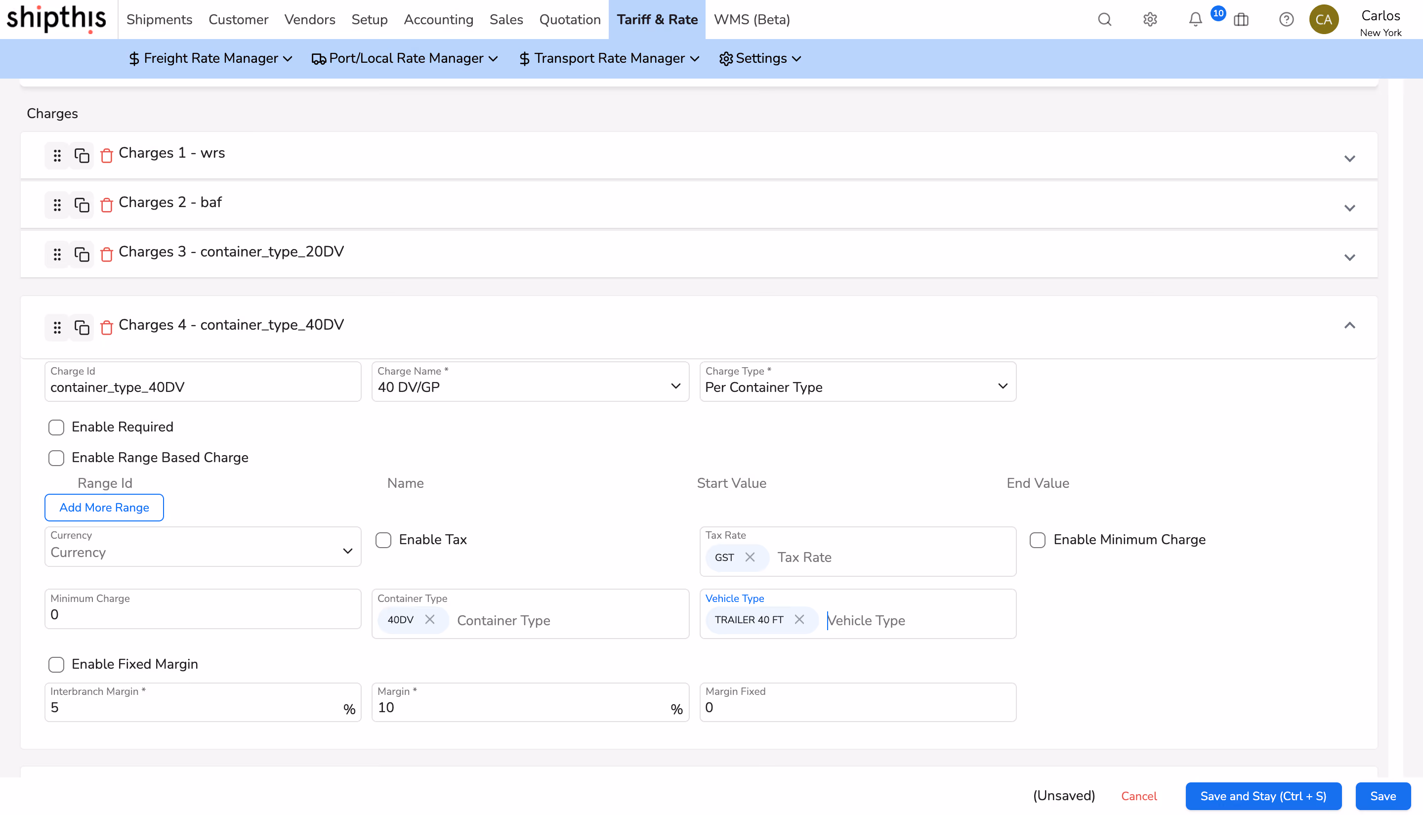 The freight rate management system allows you to configure your margins on unique matrixes, allowing you to stay on top of profits.
