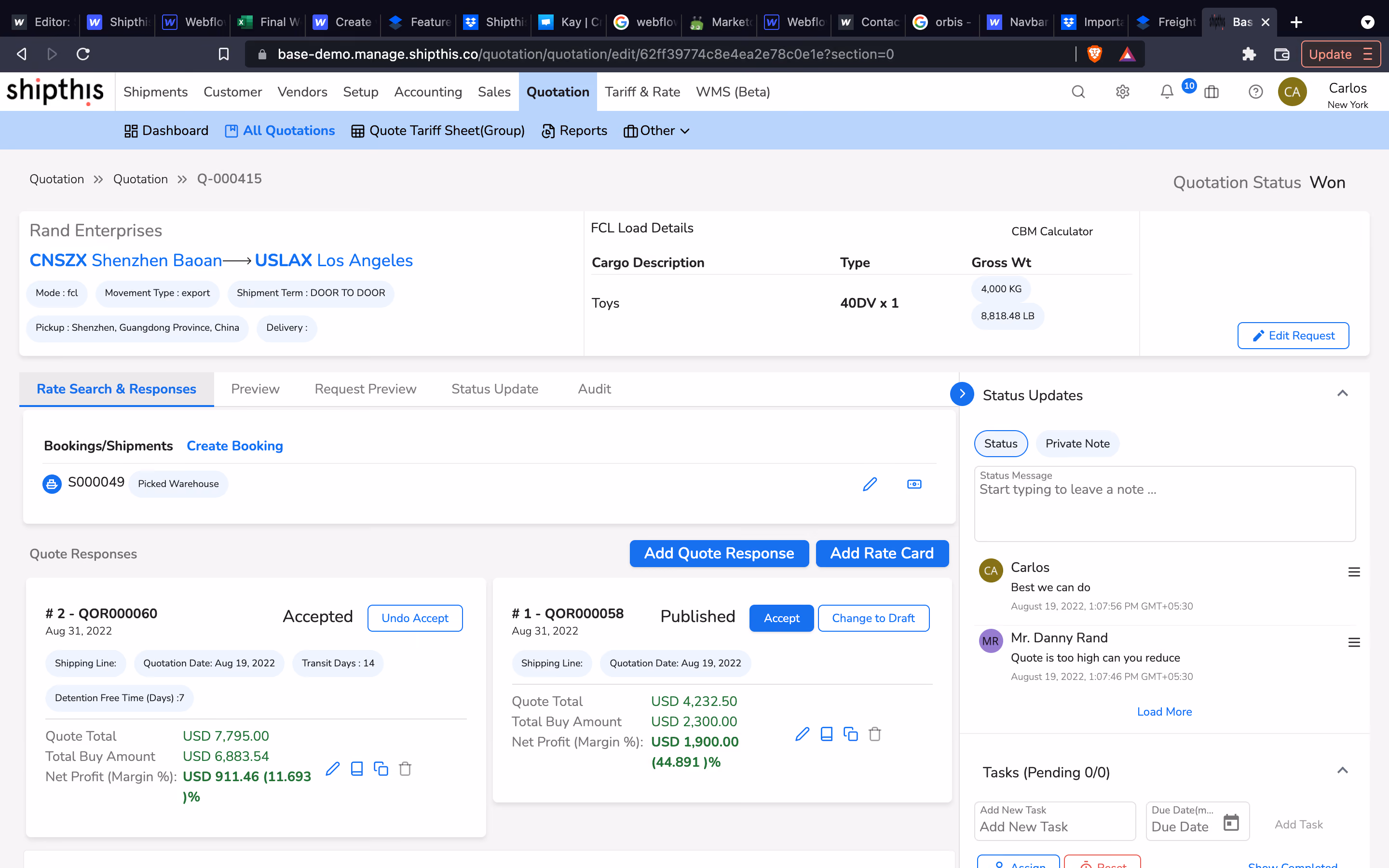 Shipthis allows you to process complicated pricing plans and streamline your quotation process by sending out detailed, accurate quotes.