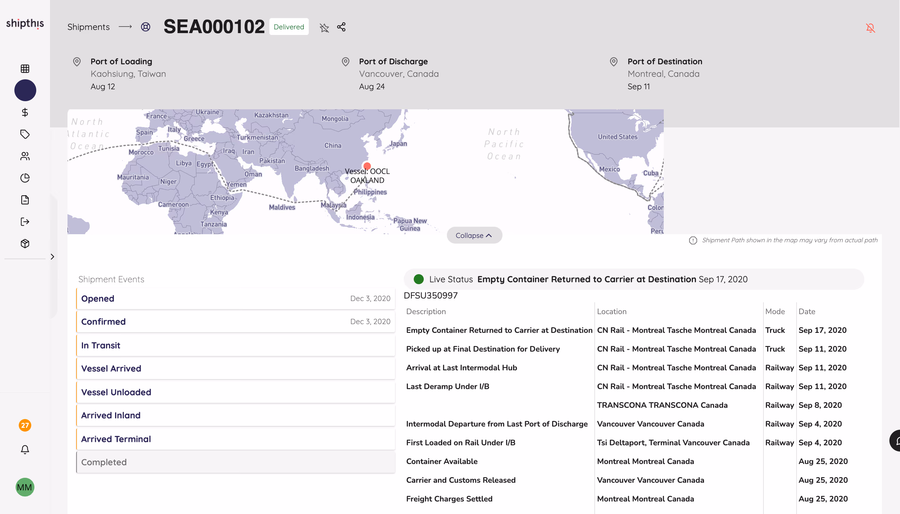 With Shipthis's freight forwarding customer portal, your customers can always stay up to date on their shipment status. 