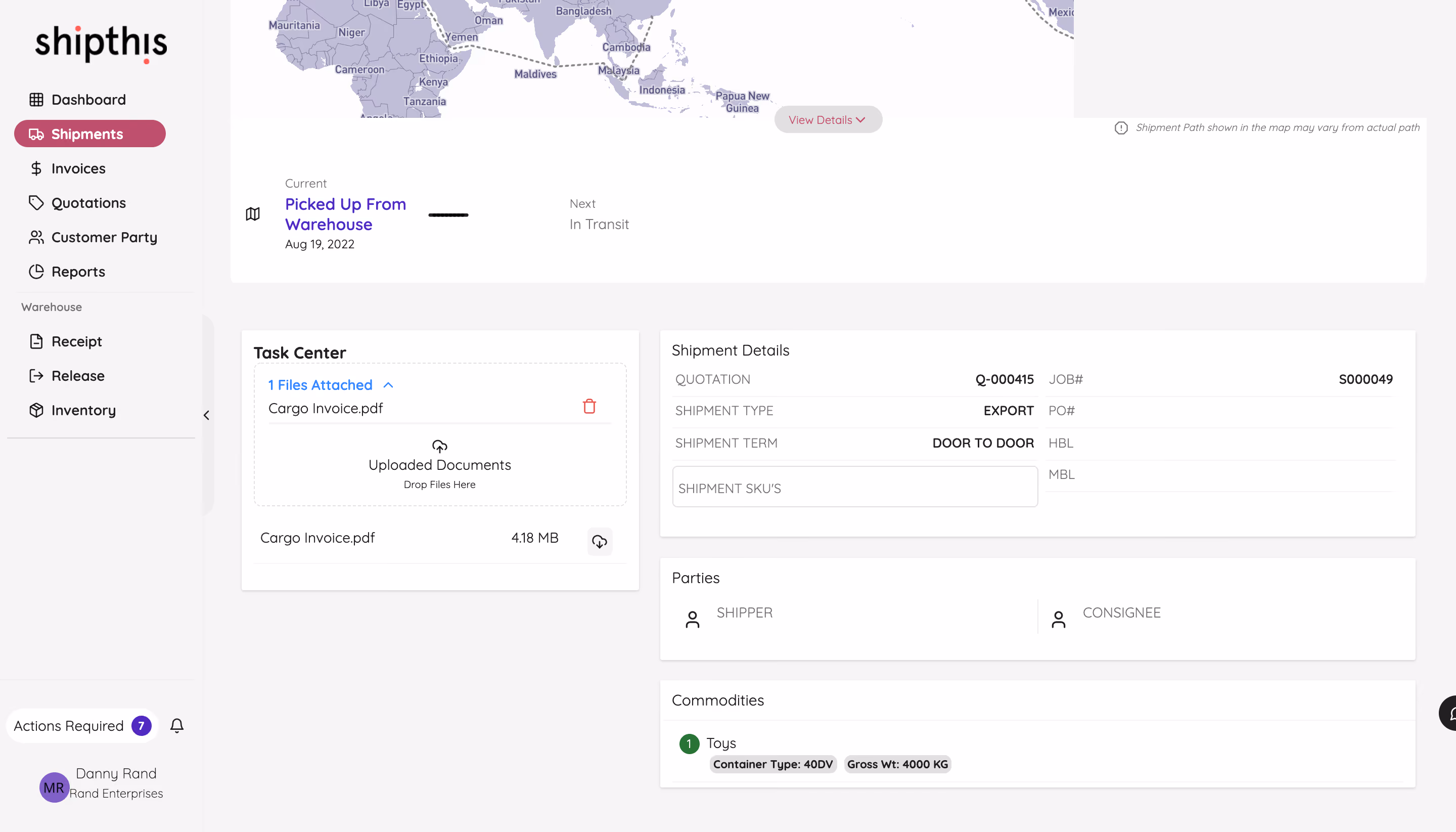 Customers can easily access their shipment related documents directly from the customer portal, eliminating the need for endless emails.