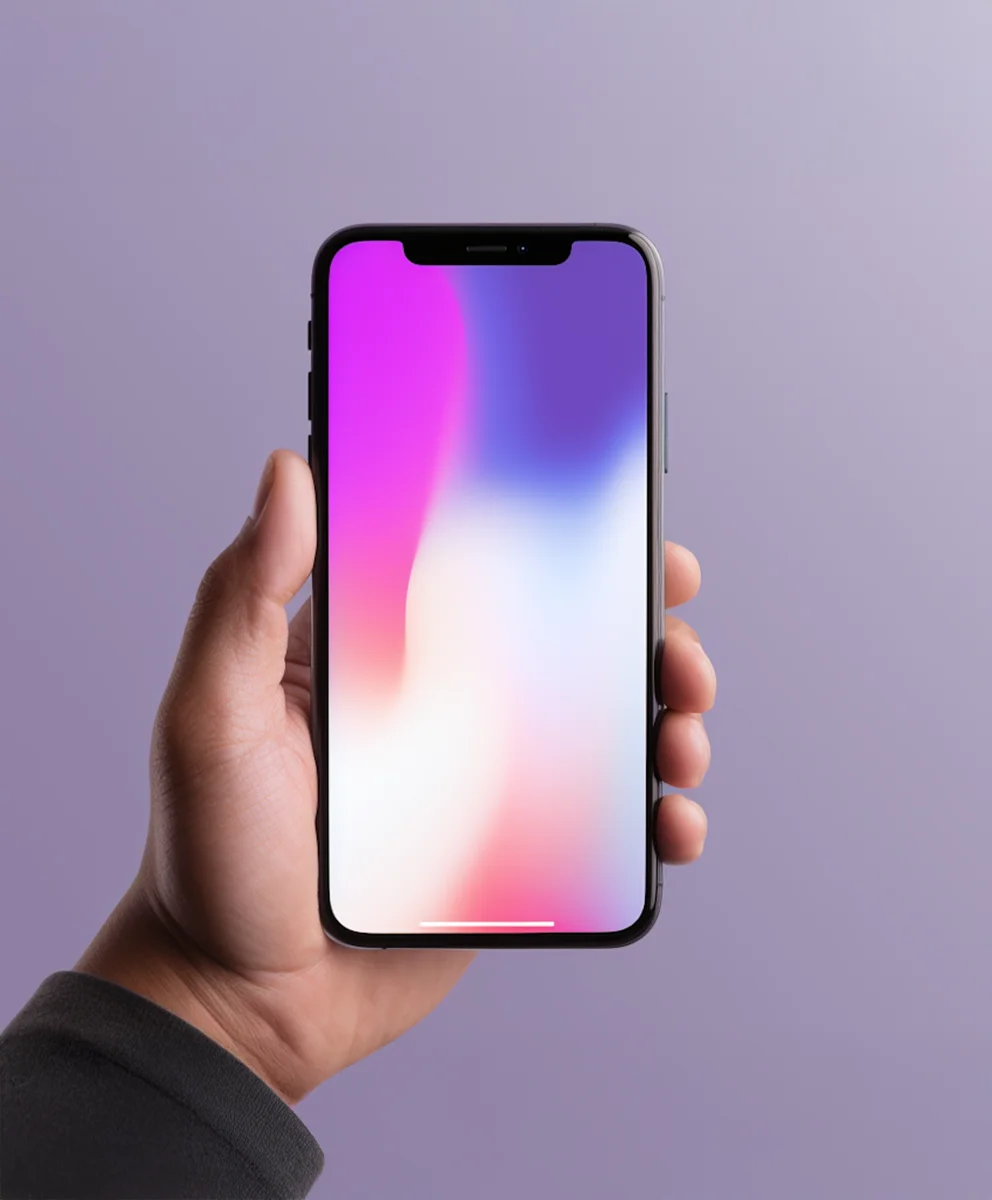 Hand holding a full-screen smartphone
