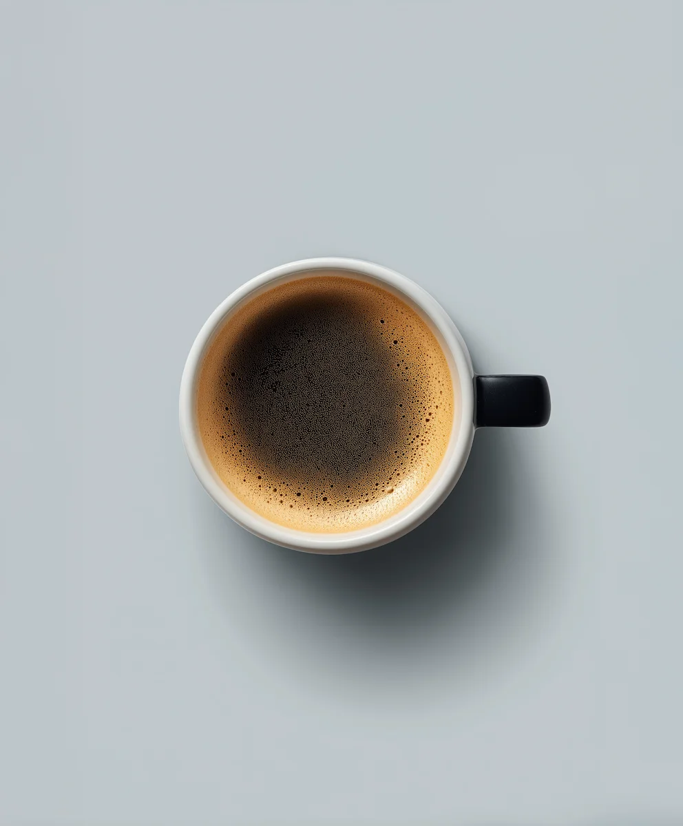 Top view of a minimal coffee cup
