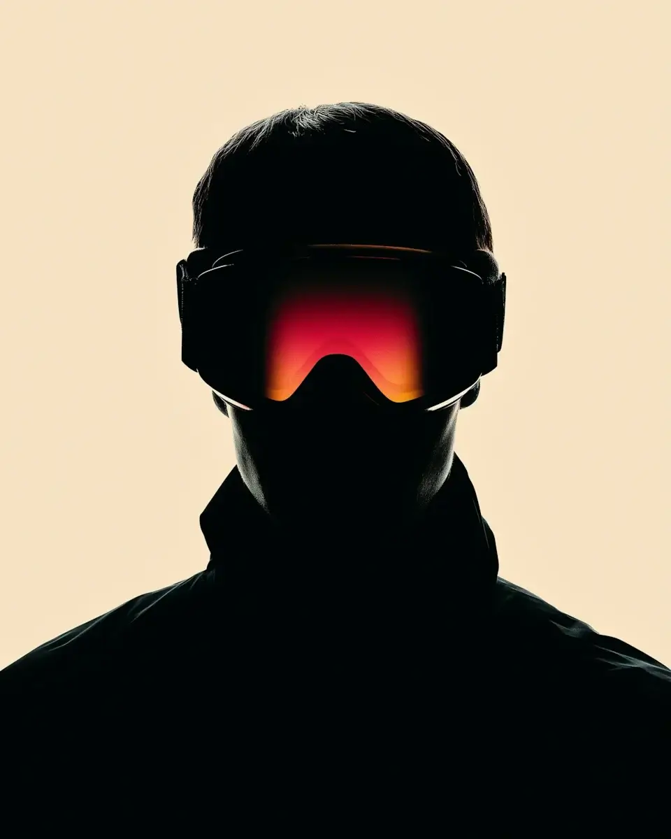 Silhouetted figure with futuristic tech look
