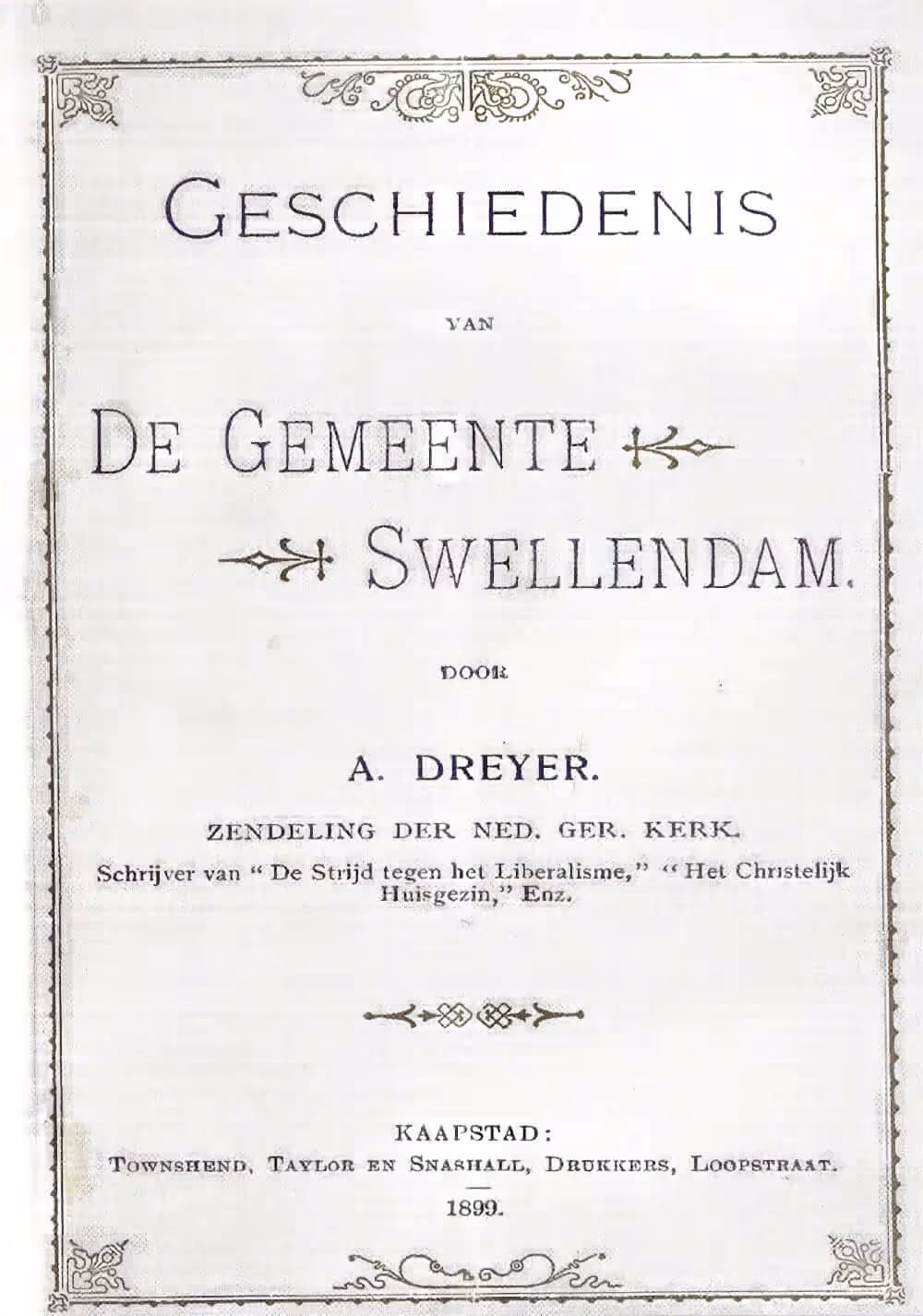 Geschiedenis De Gemeente Swellendam