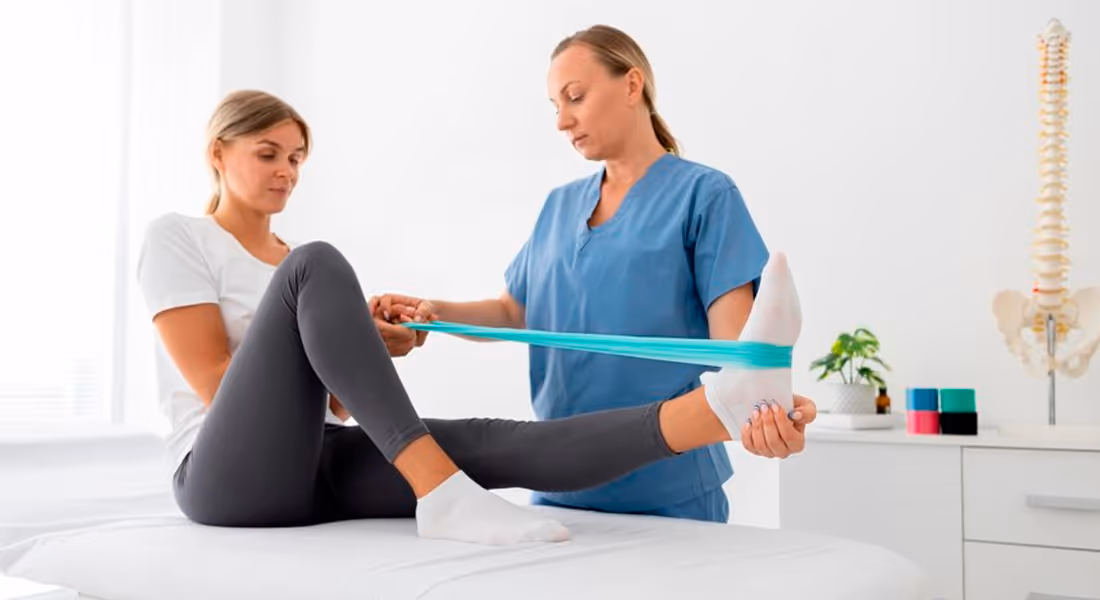 Imagem de uma sessão de fisioterapia