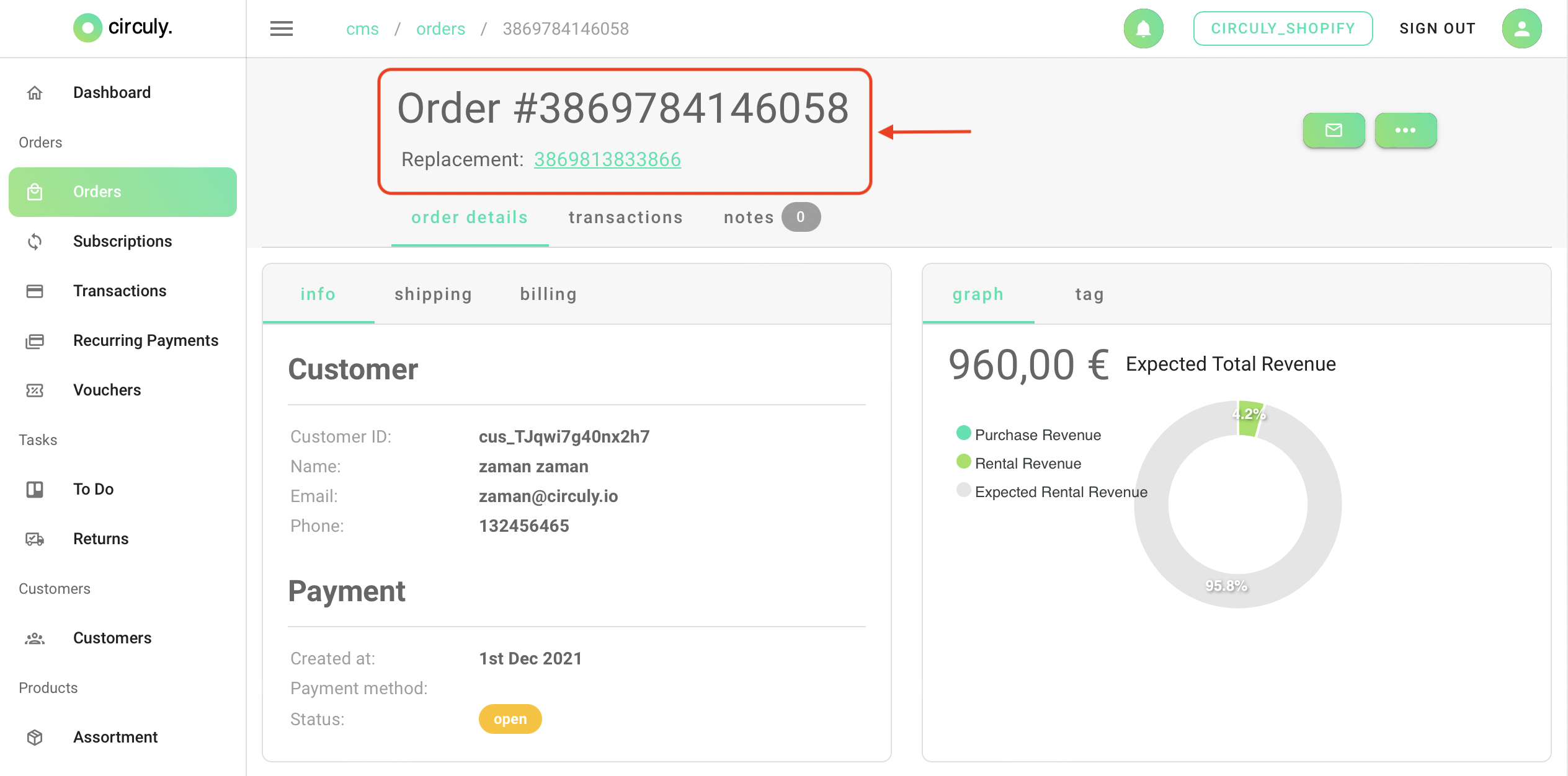 circuly operations backend - order section