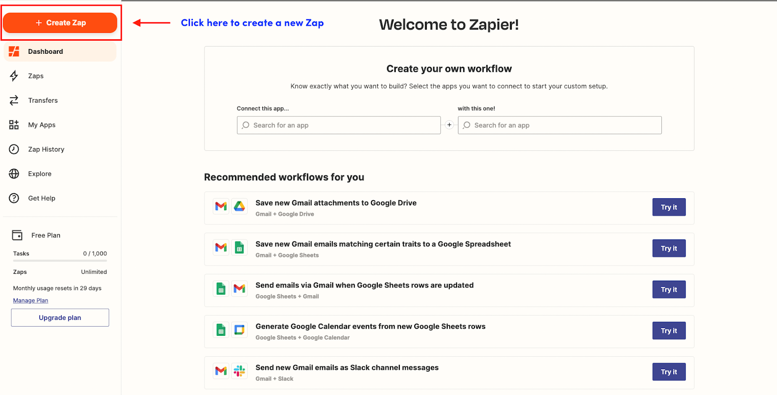 Screenshot of zapier to the automation feature with webhooks 