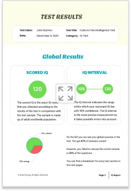 IQ Test Report Sample
