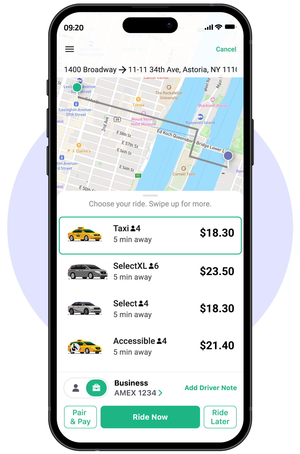 Request Curb Taxis Features