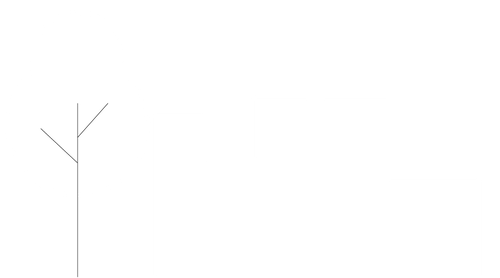 Vector illustration outlines of a tree and a buildings shape boxes