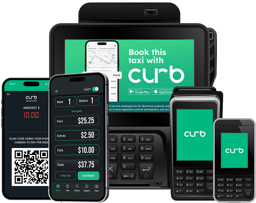 Image showing all Curb's payment devices.