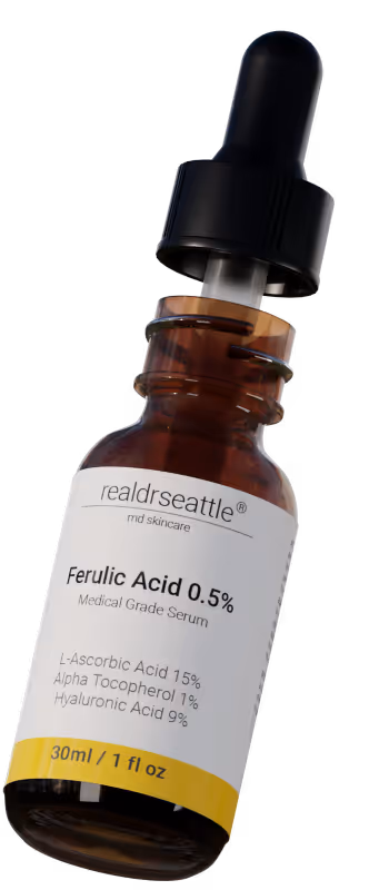 A photo of the Ferulic Acid bottle.