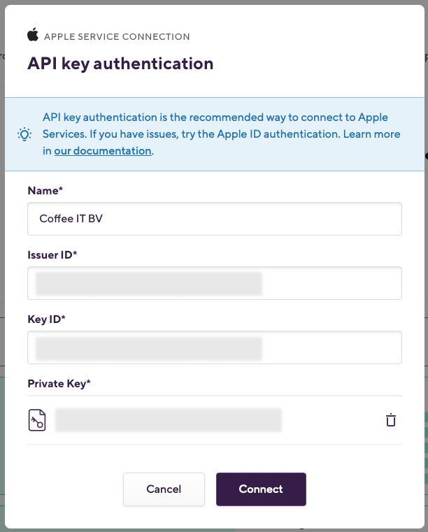 apple api key authentication