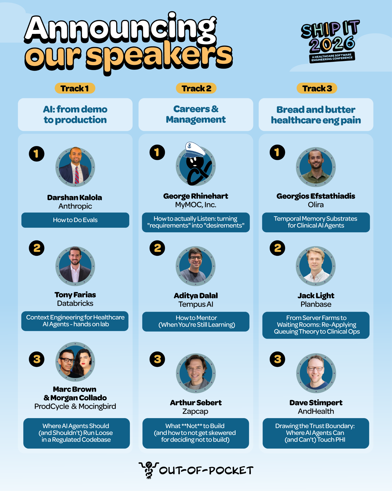 Ship It 2026 speaker lineup across three tracks