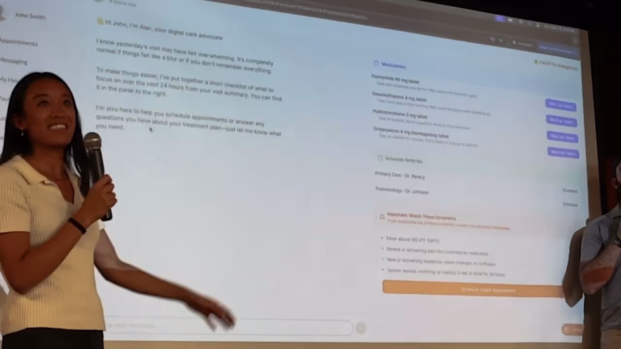 The thumbnail for the hackathon demo of AdvocateGPT.