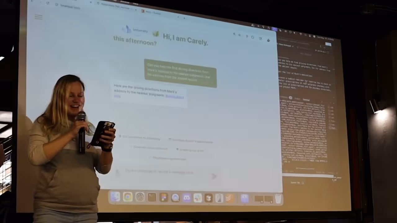 The thumbnail for the hackathon demo of Carely.