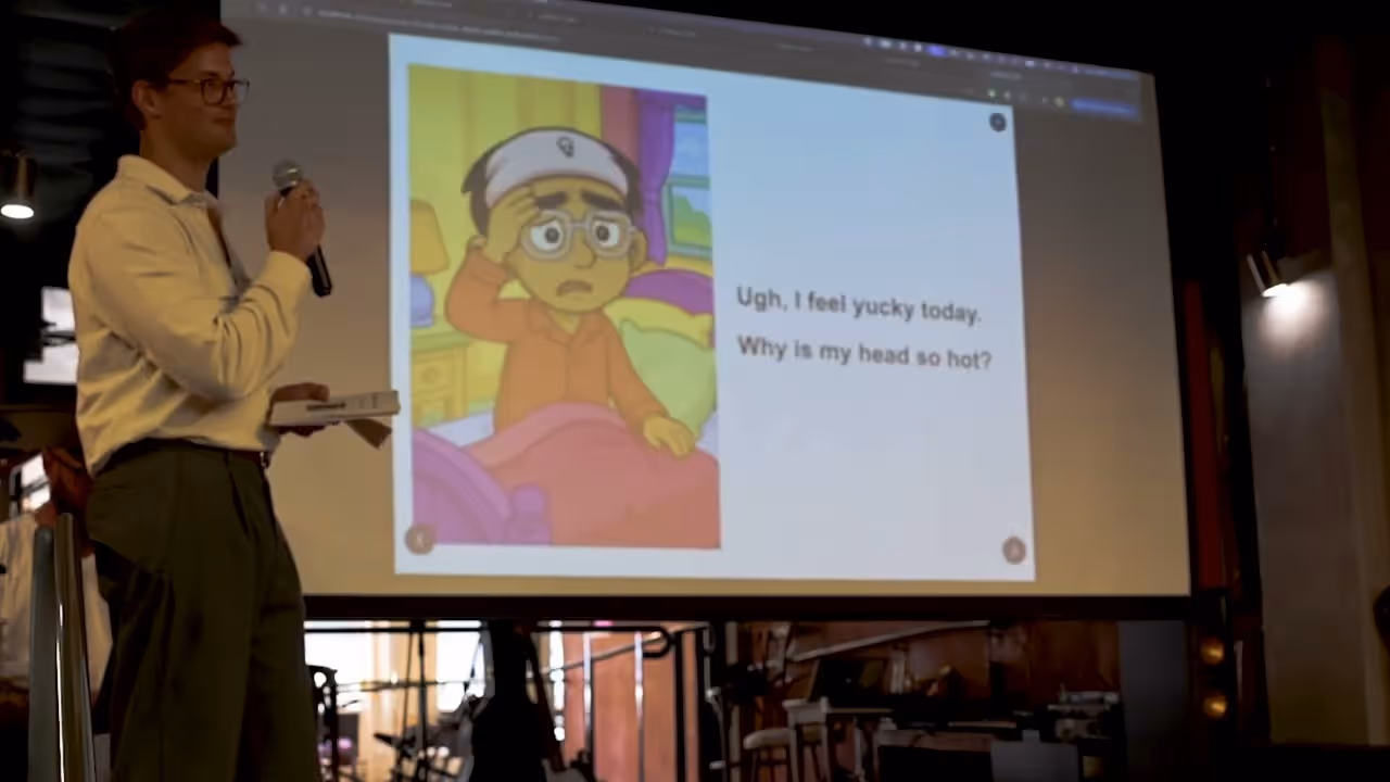 The thumbnail for the hackathon demo of Cartoon Care.