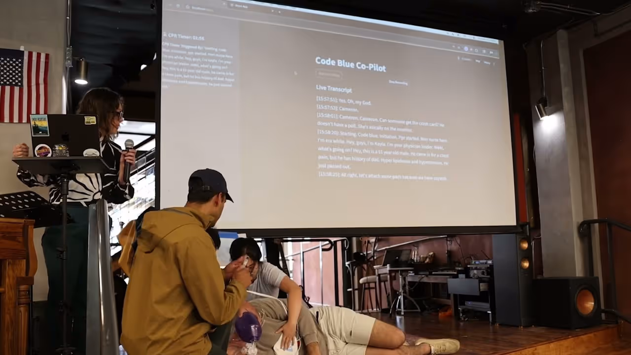 The thumbnail for the hackathon demo of Code Blue.