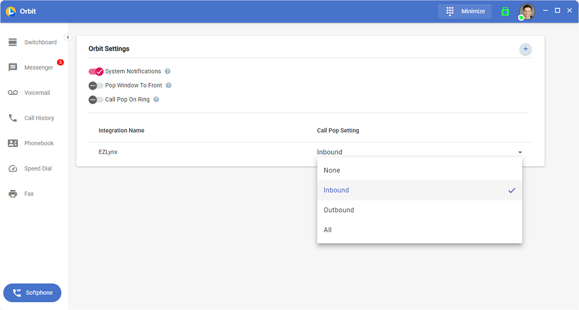 Orbit Desktop Integrations Page