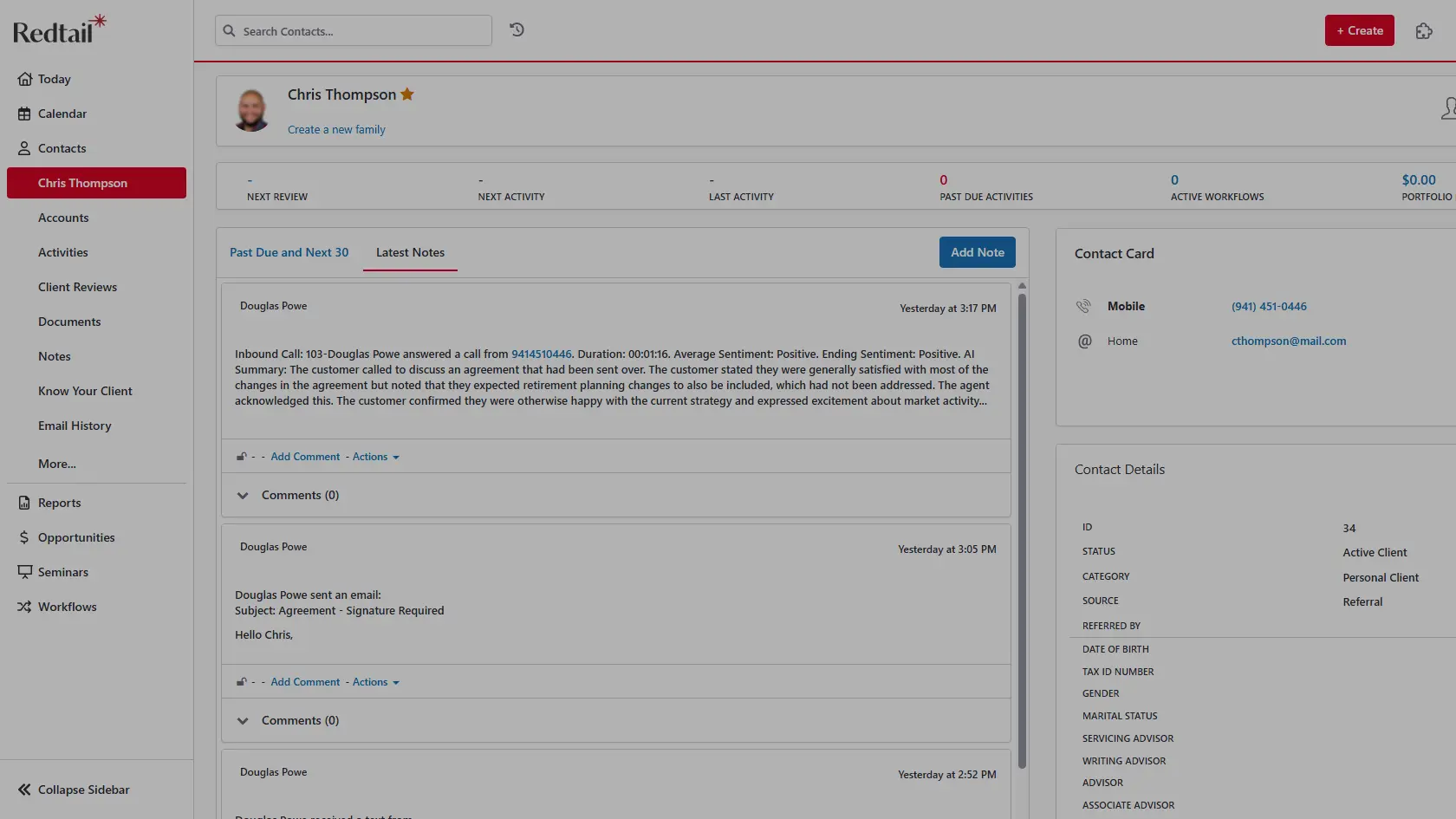 Lightspeed Voice call history with a selected HubSpot-integrated customer call.