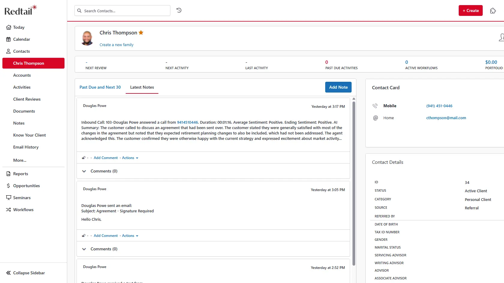 Lightspeed NOVA AI call details showing insights from a customer conversation.