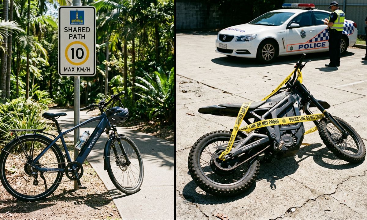police seizing illegal electric motorbike 
