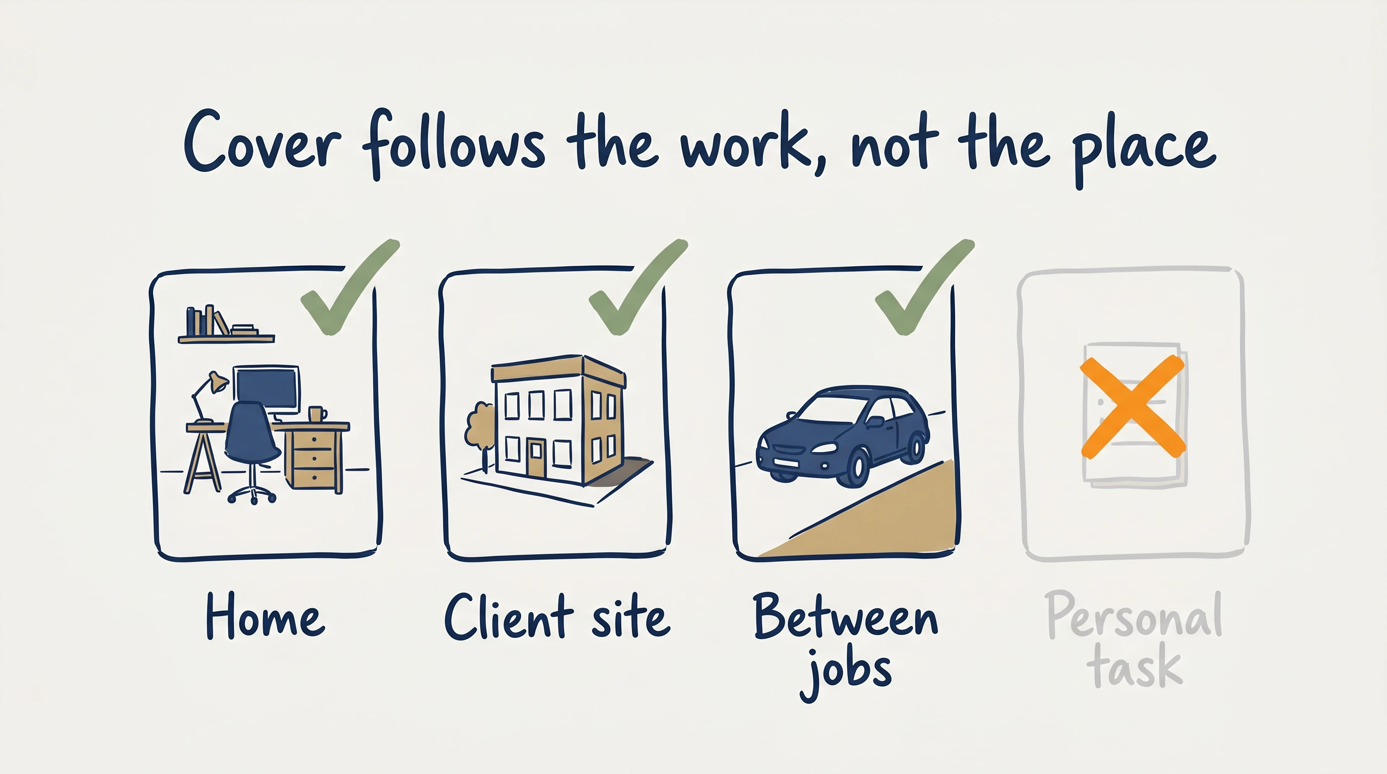 cover follows the work, not the place