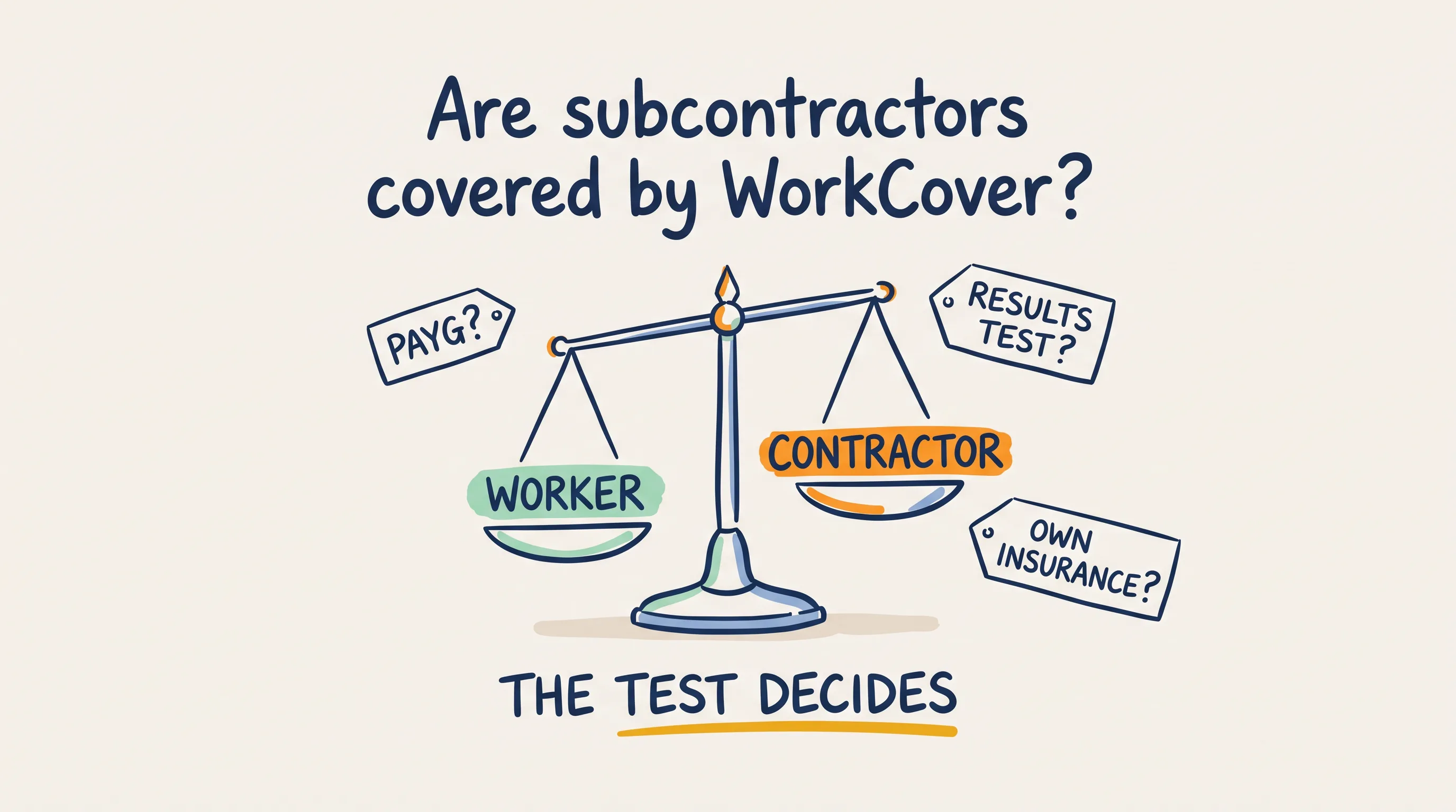 Are subcontractors covered by workcover?