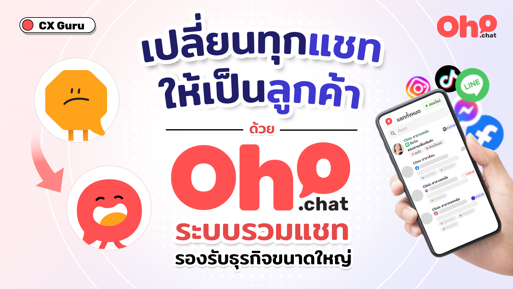 เปลี่ยนทุกแชทให้เป็นลูกค้าด้วย Oho Chat ระบบรวมแชทรองรับธุรกิจขนาดใหญ่