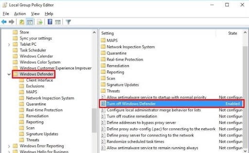 tắt windows security
