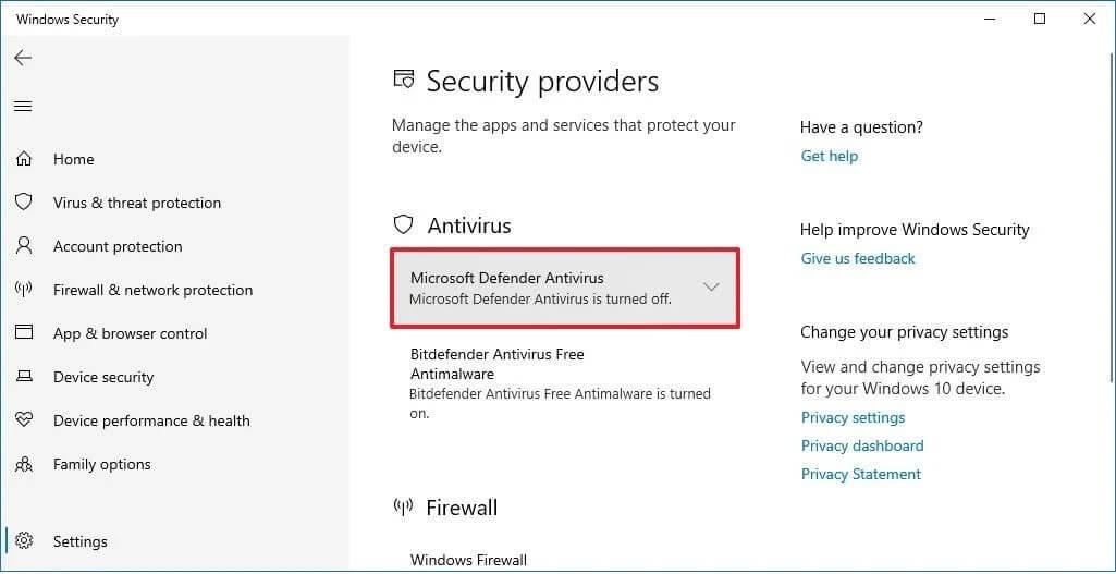 vô hiệu hóa windows defender win 10