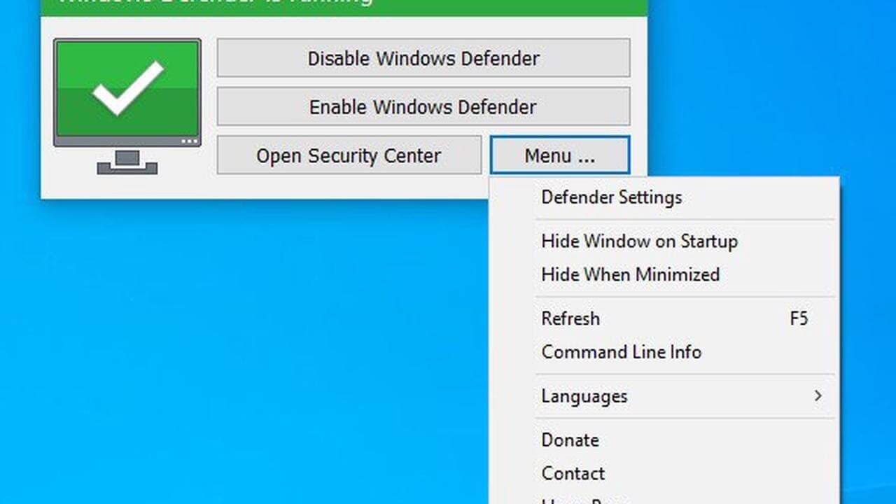 disable windows defender win 10