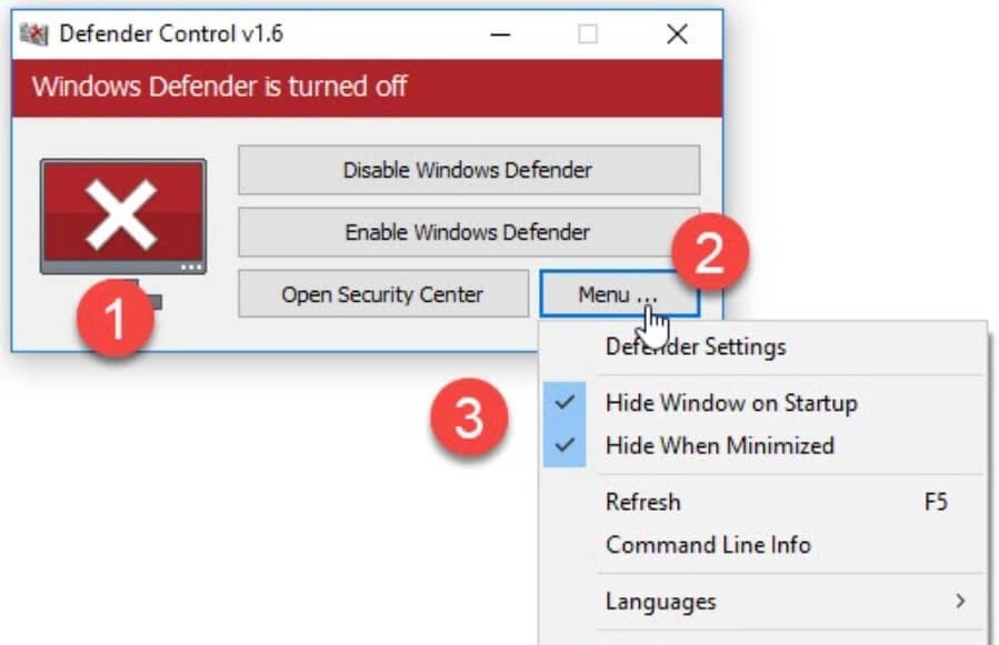 go bo window defender tren win 10