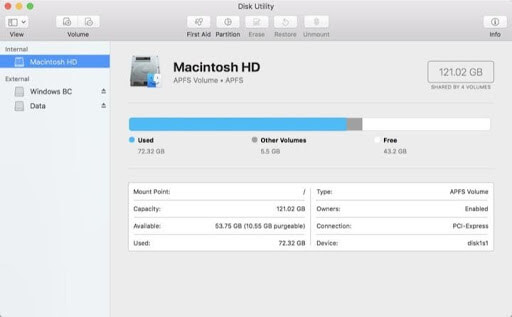 hard drive not showing up mac