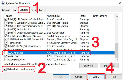 tắt ứng dụng khởi chạy cùng win 7