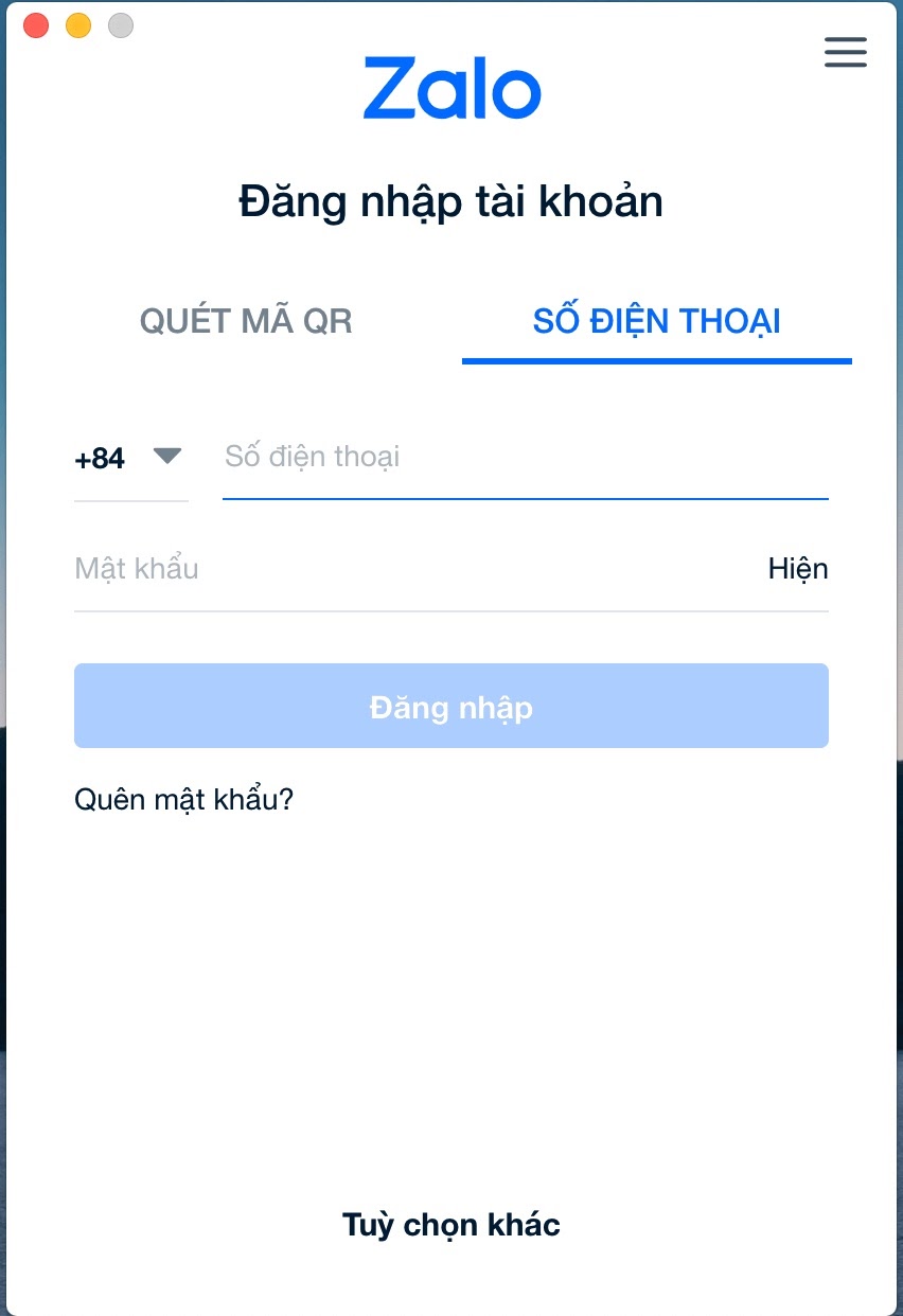 Login Zalo