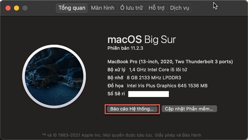 kiểm tra cấu hình macbook