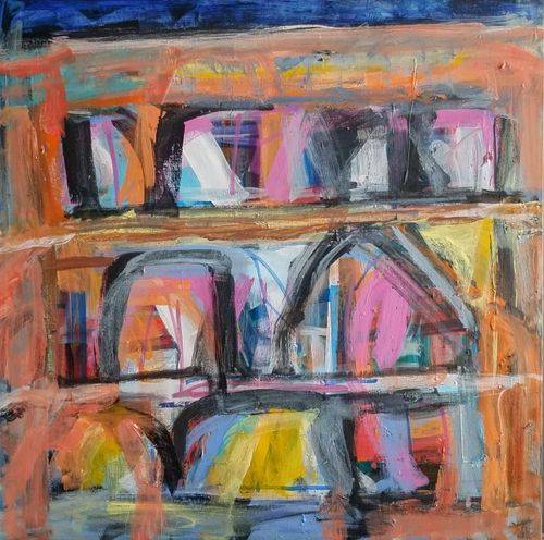 "Shelter" 2020, acrylic on canvas, 24 x 24 in