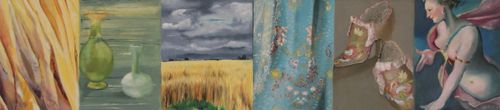 "France" 2021, oil on panel (diptych), 10 x 44 inches